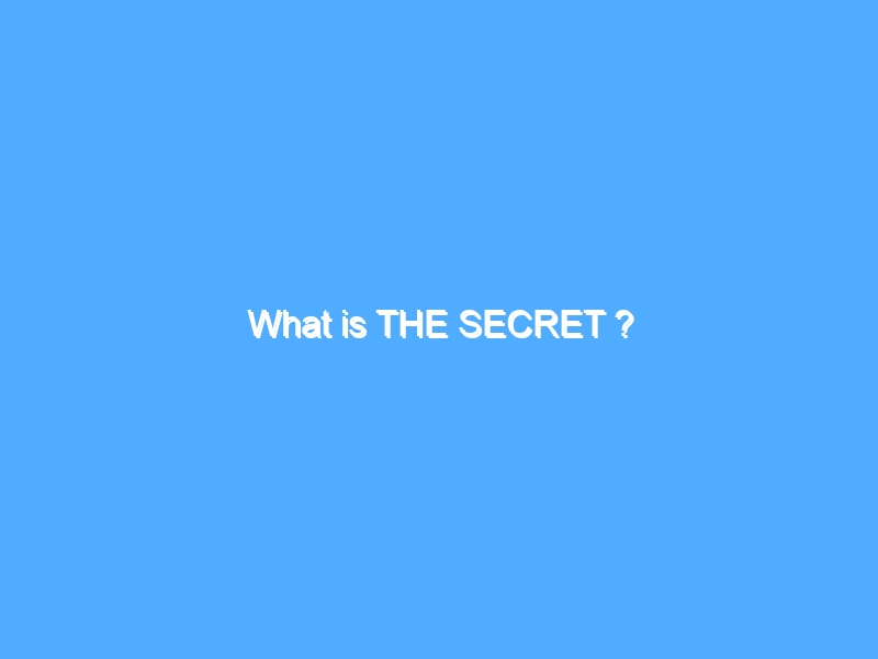 What is THE SECRET ?